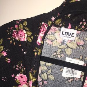 Short Floral Print Jacket Cover-Up